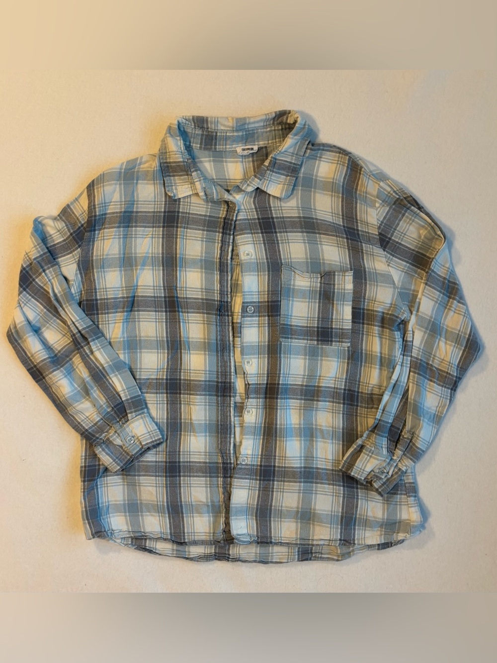 Cotton On light blue flannel - size S